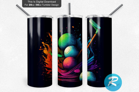 Colorful Golf 20 Oz / 30 Oz Tumbler PNG Sublimation Regulrcrative 