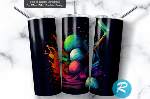 Colorful Golf 20 Oz / 30 Oz Tumbler PNG Sublimation Regulrcrative 