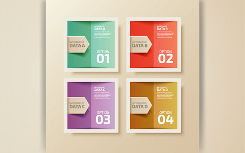 Colorful gradient squire Infographic Template for diagram, graph, presentation and round chart. Business concept with 4 options. SVG naemmiah021 