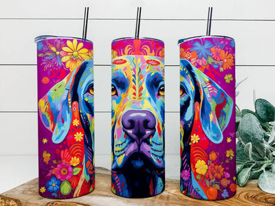 Colorful Great Dane Flowers 20oz Skinny Tumbler Png, Colorful Great Dane Dog Png, Great Dane Colorful Tumbler, Great Dane Flowers Tumbler, Rainbow Alcohol Ink Glitter Sublimation iStyleDesign 