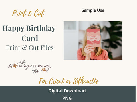 Colorful Happy Birthday Card Print and Cut PNG SVG Alexis Glenn 