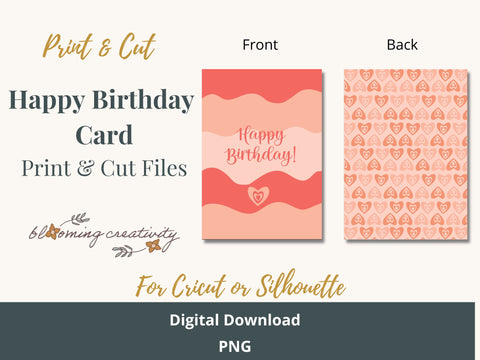 Colorful Happy Birthday Card Print and Cut PNG SVG Alexis Glenn 
