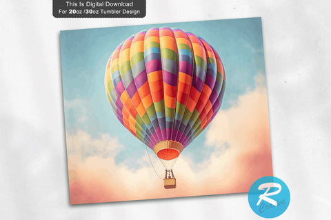 Colorful Hot Air Balloon 20 oz / 30 oz Skinny Tumbler Sublimation Regulrcrative 