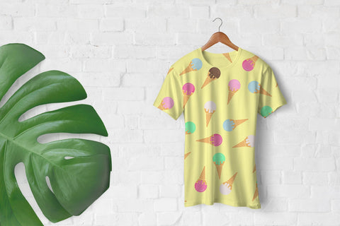 Colorful ice cream waffle cones seamless pattern. Ice cream digital paper Digital Pattern LaBelezoka 