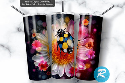 Colorful Ladybug 20 oz / 30 oz Skinny Tumbler Sublimation Regulrcrative 