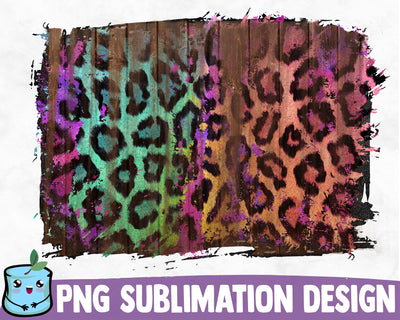 Colorful Leopard Wooden Sublimation Background SVG MintyMarshmallows 