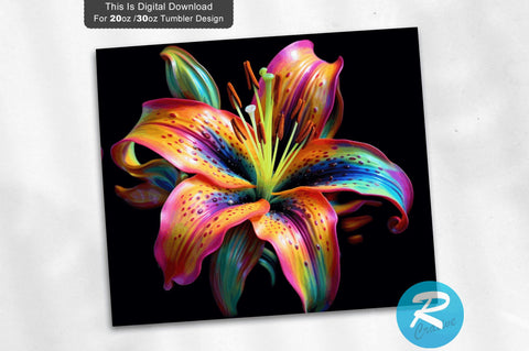 Colorful Lily Flower 20 oz / 30 oz Skinny Tumbler Sublimation Regulrcrative 