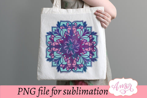 Colorful mandala sublimation design for T-shirts Sublimation Amorclipart 