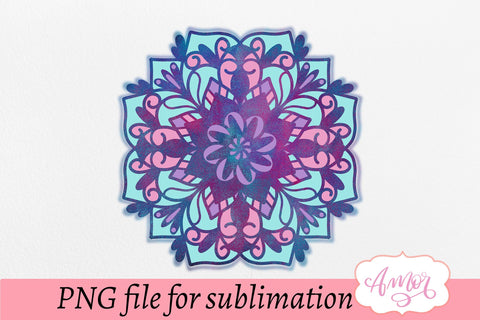 Colorful mandala sublimation design for T-shirts Sublimation Amorclipart 