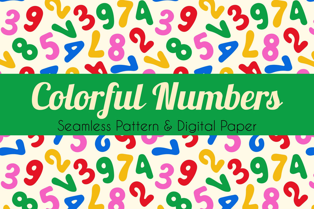 Colorful Numbers Seamless Pattern - So Fontsy