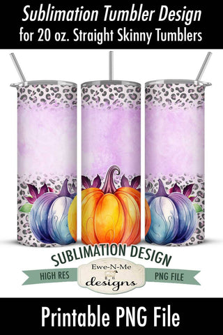 Colorful Pumpkin Seamless Sublimation Tumbler Design Sublimation Ewe-N-Me Designs 