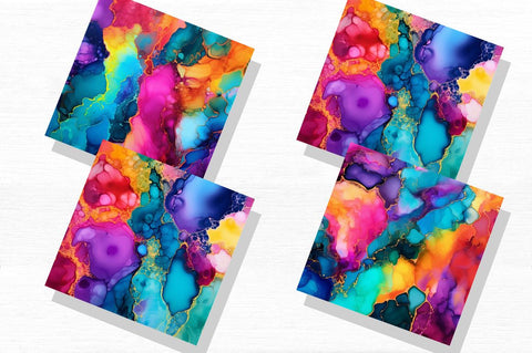 Colorful Rainbow Alcohol Ink Bundle Sublimation Regulrcrative 