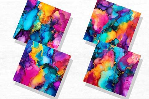 Colorful Rainbow Alcohol Ink Bundle Sublimation Regulrcrative 