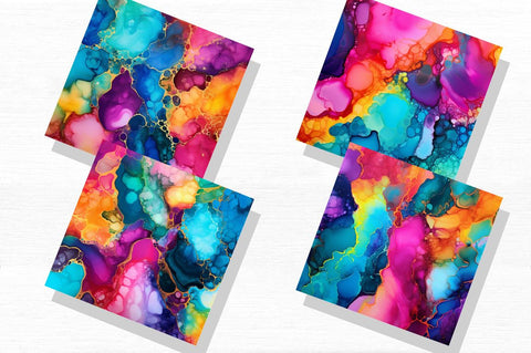 Colorful Rainbow Alcohol Ink Bundle Sublimation Regulrcrative 
