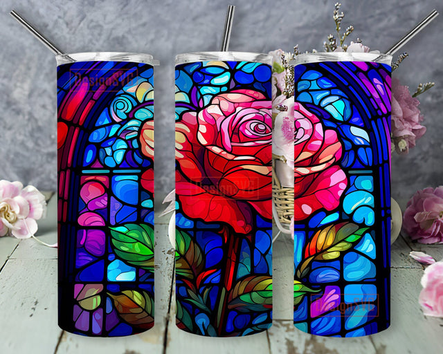 Colorful Rose Flower 20oz Skinny Tumbler Png, Neon Color Tumbler, Colorful Roses Sublimation Tumbler Wrap. Flower Tumbler Wrap. Roses Flowers Tumbler Wrap Sublimation DesignSVG 