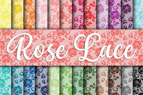 Colorful Rose Lace Digital Paper Textures Digital Pattern Old Market 