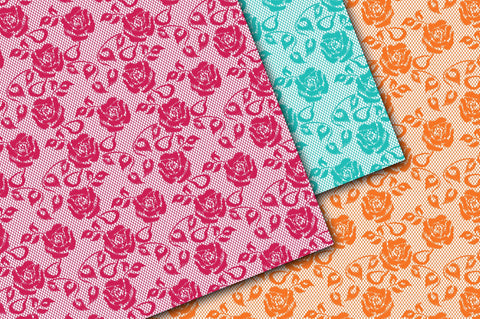 Colorful Rose Lace Digital Paper Textures Digital Pattern Old Market 