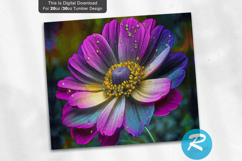 Colorful Spring Flower 20 oz / 30 oz Tumbler PNG Sublimation Regulrcrative 