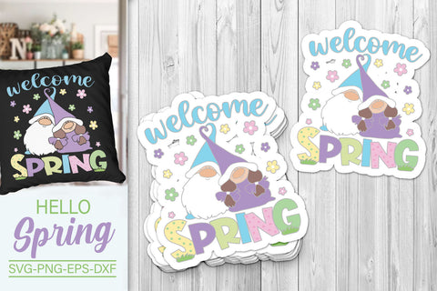 Colorful Spring Svg, Welcome Spring Svg, Spring Gnome Svg SVG SvgMonkeys 