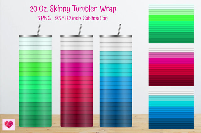Colorful Stripes 20 Oz Straight Skinny Tumbler Design Sublimation Kseniia designer 