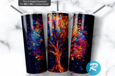 Colorful Tree 20 oz / 30 oz Skinny Tumbler Sublimation Regulrcrative 