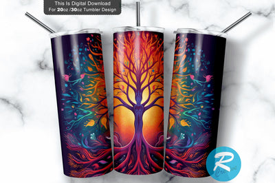 Colorful Tree Rainbow 20 oz / 30 oz Skinny Tumbler Sublimation Regulrcrative 