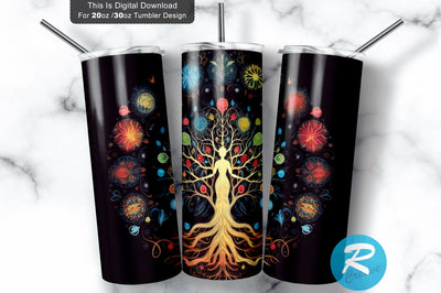 Colorful Tree Round 20 oz / 30 oz Skinny Tumbler Sublimation Regulrcrative 