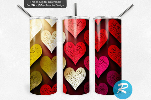 Colorful Valentine s Day Glitter 20 oz / 30 oz Tumbler PNG Sublimation Regulrcrative 