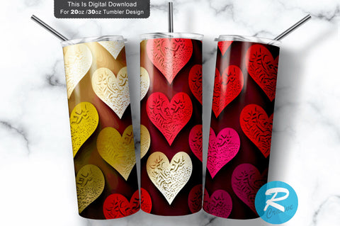 Colorful Valentine s Day Glitter 20 oz / 30 oz Tumbler PNG Sublimation Regulrcrative 