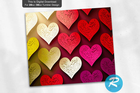 Colorful Valentine s Day Glitter 20 oz / 30 oz Tumbler PNG Sublimation Regulrcrative 