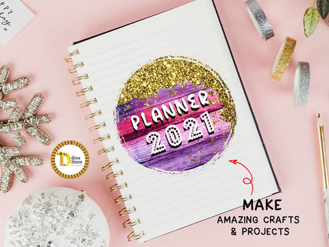 Colorful wooden circles & Golden glitter Bundle Sublimation Dina.store4art 