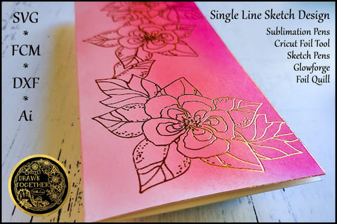 Columbine cards - Single line for Foil Quill | |Digi Stamps | Illustrations. Bundle Sketch DESIGN DrawnTogether with love 