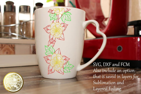 Columbine cards - Single line for Foil Quill | |Digi Stamps | Illustrations. Bundle Sketch DESIGN DrawnTogether with love 