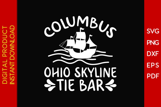 Columbus Ohio Skyline Tie Bar SVG PNG PDF Cut File SVG Creativedesigntee 