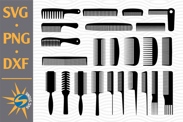 Comb Silhouette SVG, PNG, DXF Digital Files Include SVG SVGStoreShop 