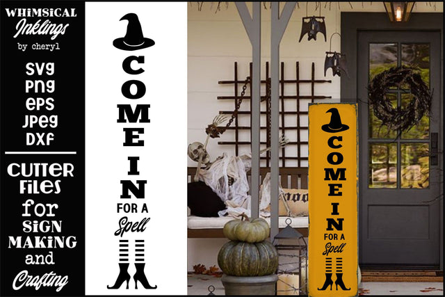 Come In For A Spell-Vertical Halloween SVG SVG Whimsical Inklings 