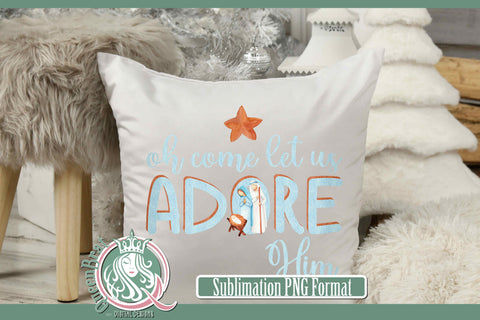 Come Let Us Adore Him Sublimation Sublimation QueenBrat Digital Designs 