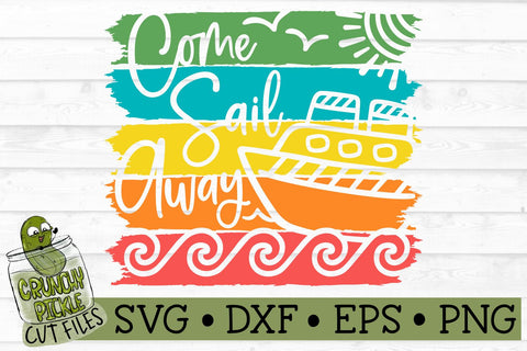 Come Sail Away Distressed Strips SVG File SVG Crunchy Pickle 