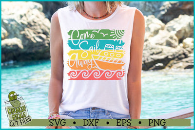 Come Sail Away Distressed Strips SVG File SVG Crunchy Pickle 