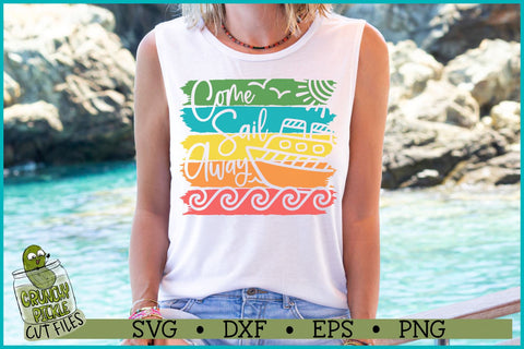 Come Sail Away Distressed Strips SVG File SVG Crunchy Pickle 