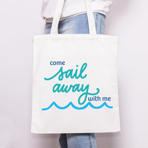 Come Sail Away With Me Hand Lettered SVG Cut File SVG Cursive by Camille 
