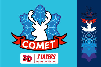 Comet 3D Layered SVG Cut File SVG SvgOcean 