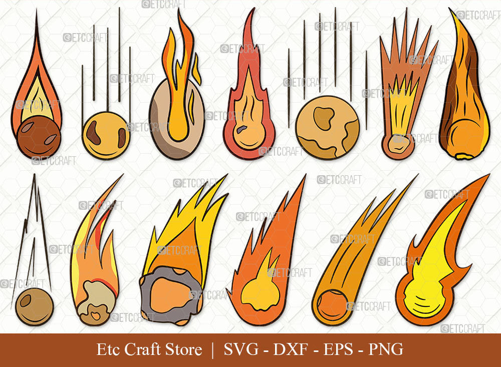 Comet SVG, Comet Clipart, Asteroid Svg, Comet Icon Svg, Flaming ...