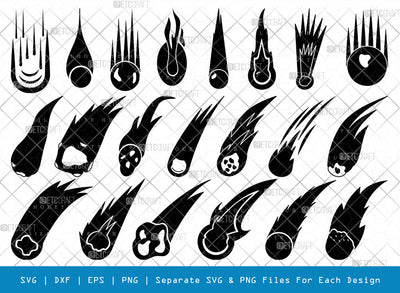 Comet SVG, Comet Silhouette, Asteroid Svg, Comet Icon Svg, Flaming Asteroid Svg, Space Svg, Meteor Svg, Fireball Svg, Comet Bundle SVG ETC Craft 