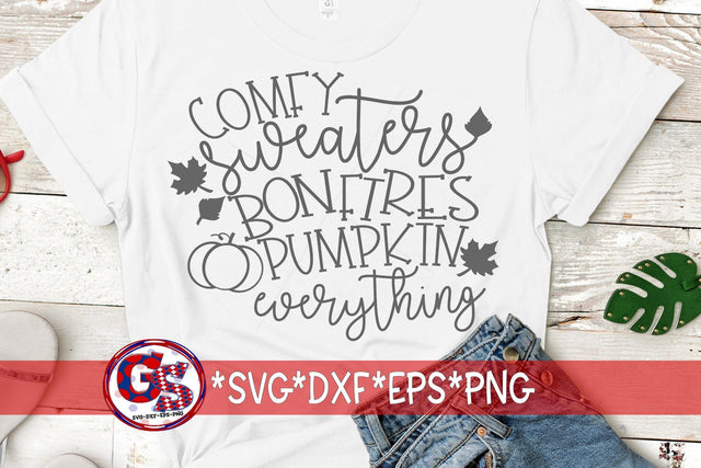 Comfy Sweaters, Bonfires, Pumpkin Everything SVG DXF EPS PNG SVG Greedy Stitches 