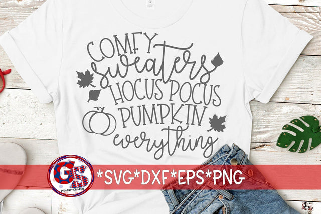 Comfy Sweaters, Hocus Pocus, Pumpkin Everything SVG DXF EPS PNG SVG Greedy Stitches 