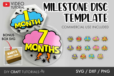Comic Baby Milestone Disc SVG SVG DIY Craft Tutorials 