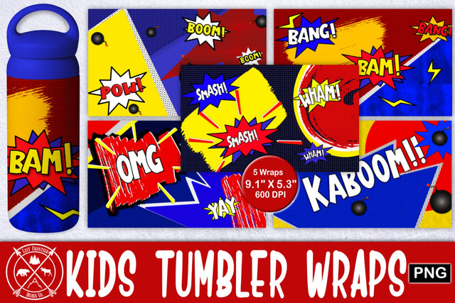 Comic Book Kids Tumbler Wrap Bundle Sublimation Last Frontier Design Co. 