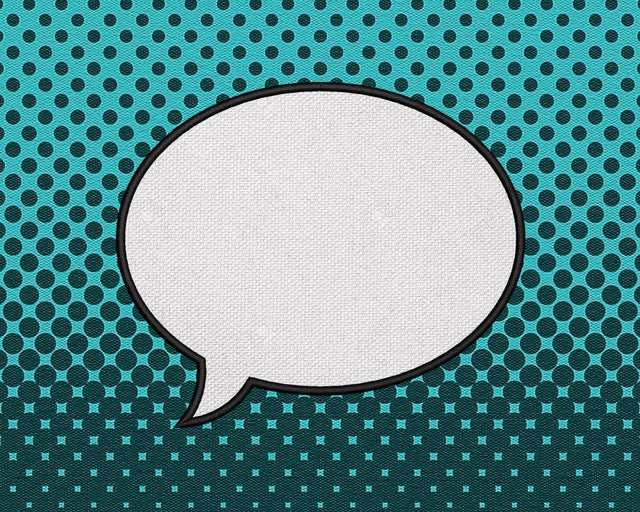 Comic Book Speech Bubble Applique Embroidery Embroidery/Applique Designed by Geeks 