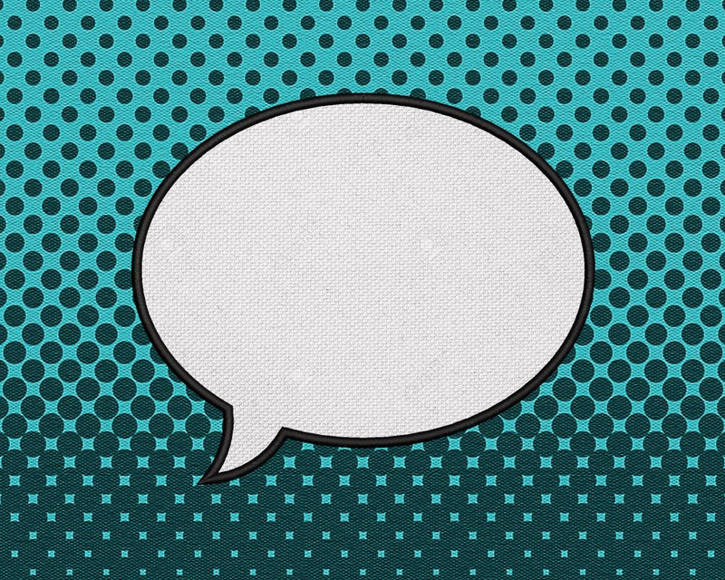 Comic Book Speech Bubble Applique Embroidery Embroidery/Applique Designed by Geeks 